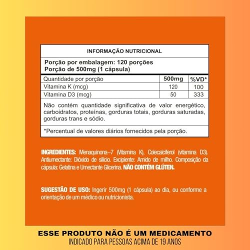 Vitamina d3 k2 mk7 D3 2000 Ui k2 d3 120mcg 120 Cápsulas Zuchetti nutrition