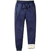 ZGZZ7 Men's Winter Warm Fleece Pants Sherpa Lined Sweatpants Active Thermal Running Joggers Pants