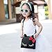 Pinky Family Cute Cat Ear Kids Handbags PU Leather Crossbody Bags and Backpacks (black)