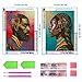 Yomiie 5D Diamond Art Painting African American Full Drill by Number Kits, African Woman Man DIY Paint with Diamonds Art Rhinestone Embroidery Craft for Home Room Decoration (12x16 inch, 2 Pack)