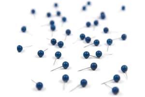 Map Push Pins Blue by Conquest Maps (Royal Blue, deep Blue) 1/4" pin Head 50 Count Specialty Push Pins for Travel Maps/Crafts/Office Map Pins