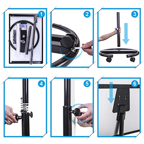 Mobile Whiteboard Standing Dry Erase Board Easel- 40x28 inches Magnetic Whiteboard with 25 Sheets Paper Pad, Black - Thumbnail 6
