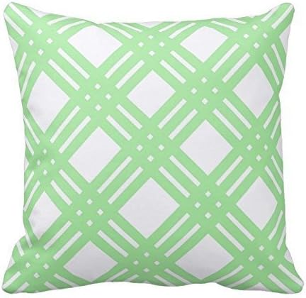 Fashionable Designed Durable Cotton Pillowcase Mint Green And White Trellis Geometric Pattern Throw Pillow Case Decorative Cushion Covers Home Sofa Two Sides