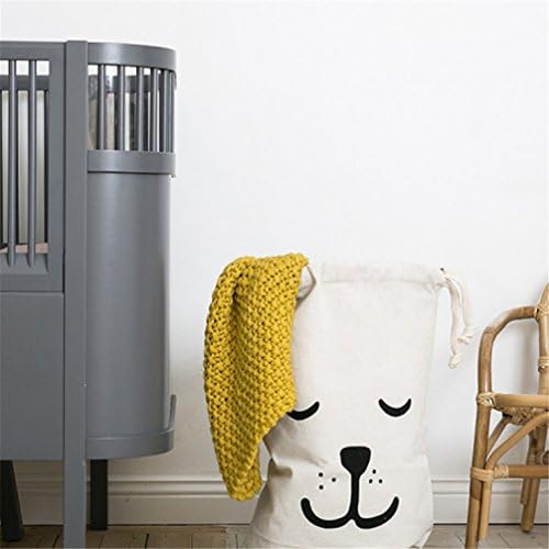 Cuteboom Canvas Laundry bag Household Drawstring Organizers Space Saver Container Storage Sorting Bags (Sleeping Dog)