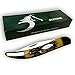 Fury Mustang Clip Point Folding Pocket Knife with Delrin Stag Handle Nickel Bolsters, 4-Inch