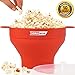 MEKBOK Microwave Popcorn Maker - Microwave Popcorn Popper for Home - Collapsible Silicone Bowl - Red