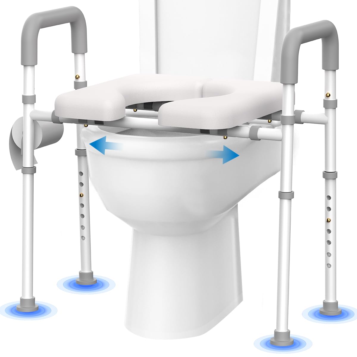 Photo 1 of Toilet Seat Riser - Raised Toilet Seat with Handles Adjust Width & Height, 400lbs Heavy Duty Handicap Toilet Seat Risers for senior, Fit Any Toilet