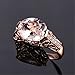 WensLTD 2-in-1 Womens Vintage White Diamond Silver Engagement Wedding Band Ring Set (#7, Rose Gold)