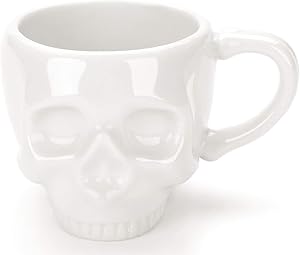 Skullis Porcelain Ceramic Skull Shaped Espresso Coffee Cup 2 OZ for Home and Office Party, Holiday and Birthday Present, Unique, Exclusive.