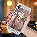 Caka iPhone Xs Max Case, iPhone Xs Max Glitter Case Mirror Series Bling Luxury Shiny Cute Mirror Makeup Crystal Protective TPU Case for Girls with Ring Kickstand for iPhone Xs Max (Rose Gold)