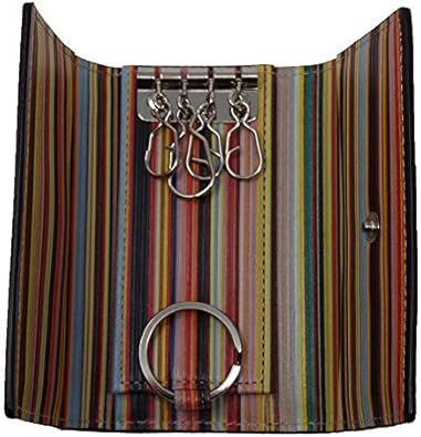 Amazon ポール スミス Paulsmith キーケース ブラウン マルチストライプ 本革 Y 新品 キーケース