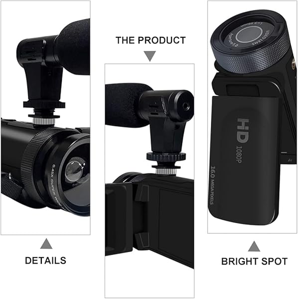 iplusmile Video Camera Camcorder Dv Digital Vlogging Camera Recorder with Microphone 1 Set