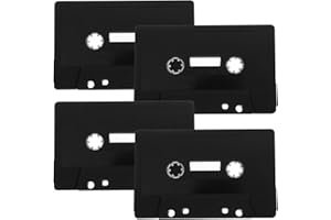 NUOBESTY 4Pcs Black Blank Cassette Tapes Classic Retro Audio Tape Wall Decoration DIY Handcraft Accessories for Home and Offi