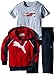 PUMA Baby Boys' 3pc Hoodie, Tee, Pant Set, Scooter Red, 12 Months