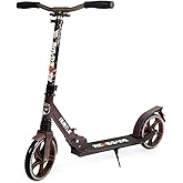 Hurtle Renegade Kick Scooter for Kids, Teenagers & Adults - 2-Wheel Folding Scooter with Adjustable T-Bar Handlebar - Alloy Anti-Slip Deck