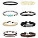 FIBO STEEL 15-16 Pcs Braided Leather Bracelets for Men Women Woven Cuff Bracelet Adjustable,FS