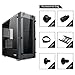 Atlantis ATX Mid-Tower Desktop Computer Gaming Case Tempered Glass Windows with 120mm LED Ring Fans Ice Blue Ring Fans Pre-Installed (with 7 Ice Blue Fans)…