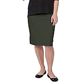 Kosher Casual Modest Knee Length Pencil Skirt – Comfortable Women's Pencil Skirt – Cotton-Spandex Blend with Relaxed Fit
