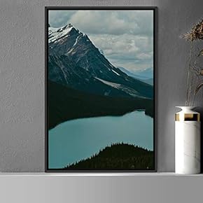 signwin Framed Canvas Mountain Lake View Global Landscape...