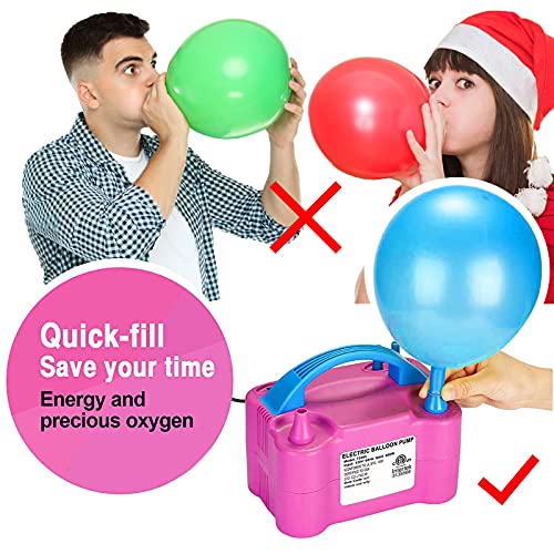 Balloon Pump, Electric Balloon Pump Portable Dual Nozzle Baloon