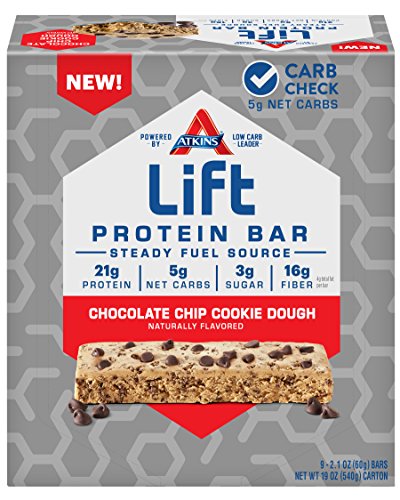 Lift Protein Bar, Chocolate Chip Cookie Dough (Pack of 9)