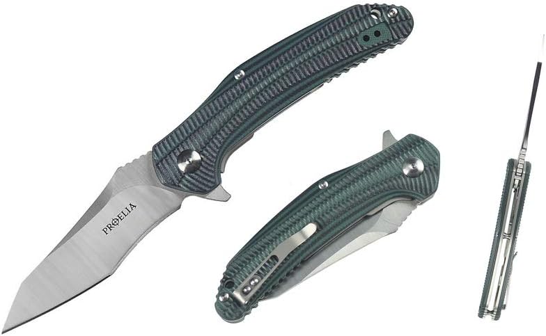 PROELIA 8.45" Ball Bearing System Folding Knife S35VN Recurve Blade and G10 Handle TX040