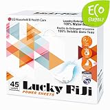 LG Laundry Detergent Sheets [ Lucky Fiji Power Sheet ], More Efficient and Convenient than Liquid, Pods, or Pacs - Travel & Eco Friendly - Portable Individual Packages - 45 loads