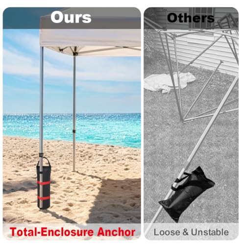 Eurmax USA Canopy Weights 4-Pack, Upgraded 360° Locking Sandbags (No Sand), Heavy-Duty Universal Fit Canopy Leg Weights for Pop Up Tents, Secure Wind Stability, Canopy Weight Bags For All Events,Black image 23