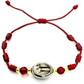 ALELSA JEWELRY Saint Barbara Red Cord Bracelet, Santa Barbara Adjustable Unisex Bracelet