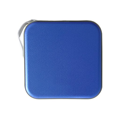 Second Generation 40 CD Case Stiff Material Hard CD/DVD Storage Container with New Double Sleeves for Your CD Album Road Trip Blue