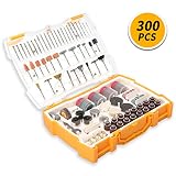Rotary Tool Accessories Kit 300pcs, UTOOL All-Purpose Rotary Accessory Set Universal Fitment for DIY Woodworking, Cutting, Grinding, Sanding, Sharpening, Carving and Polishing