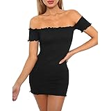 Xinantime_Vestido  Vestido de Mujer, Hombros para Mujer Mini Vestido Camisetas de Manga Corta para Mujer Vestido de Fiesta Que prensan