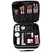 SONGMICS 10.1 Inch Makeup Cosmetic Case Organize Travel Train Case Cosmetic Bag Organizer with Adjustable Dividers Toiletry Jewelry Digital accessorie Case Black UMUC23BK