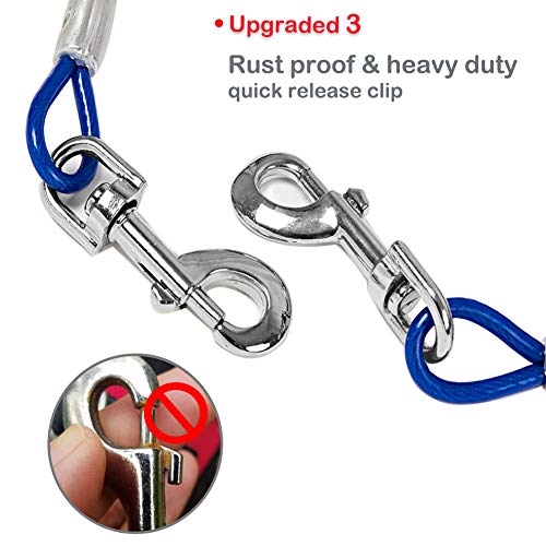 Tie Out Cable and Dog Stake for Yard,Dog Leash Stake with Solid Dog Chain 30ft for Medium Large