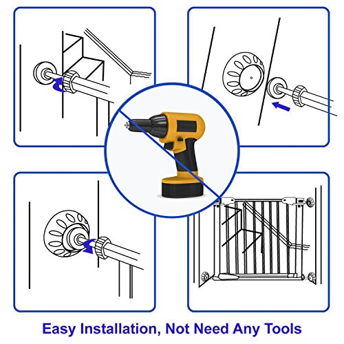 JUSTIME Wall Protection Guard Saver,Tazze da Parete per i Portoni del Bambino Proteggono la Superficie Della Parete, la Porta, le Scale di Legno (4 Pack)