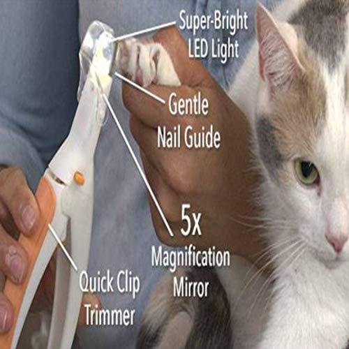 INLAR Pet Nail Clippers with 5X Magnifier & LED Light, Lightweight Pet Nail Trimmer Claw Care, Gentle Nail Guide, Quick Clip Trimme - for Smaller Size Dogs and Cats (Grey,Grey) - Thumbnail 3