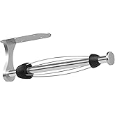 Paper Towel Holder Under Cabinet, One-Handed Tear, Wall Mount, Adhesive, Silver, Paper Roll Holder with Ratchet Mechanism for Kitchen Bathroom Farmhouse Essentials Decor Accessories