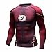 Red Plume Men's Compression Sports Shirt Cool Lightning Running Long Sleeve Tee Red