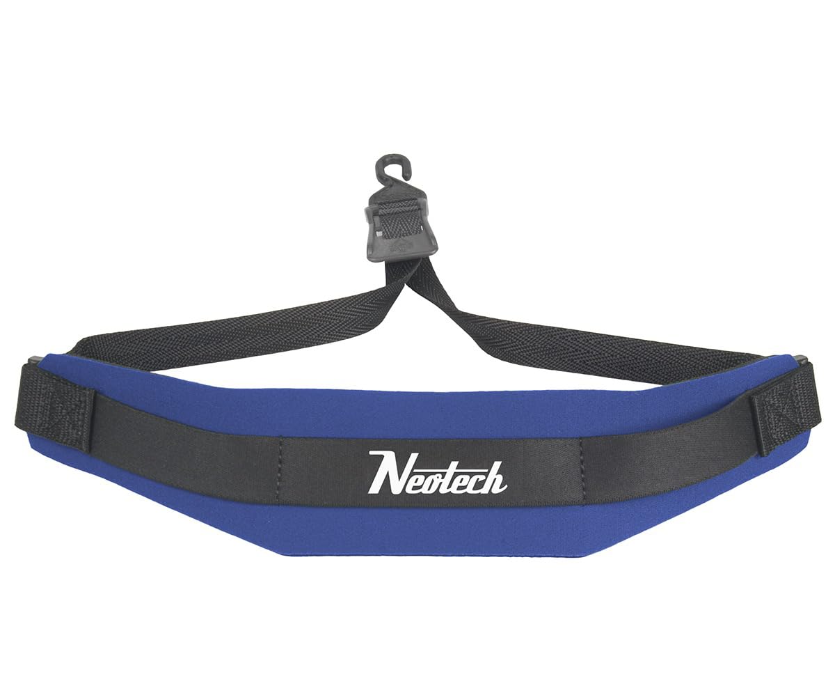 Neotech Saxophone Soft Neck Strap - Regular - Open Hook for Baritone & Alto Sax Neck Strap, Clarinets, English Horns - Comfortable Neoprene (Royal)