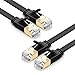 UGREEN Cat 7 Ethernet Cable Cat7 High Speed Flat Gigabit RJ45 LAN Cable 10Gbps Shielded Internet Network Patch Cord Compatible for Gaming PS5 PS4 PS3 Xbox PC Laptop Modem Router Computer 3FT 2 Pack