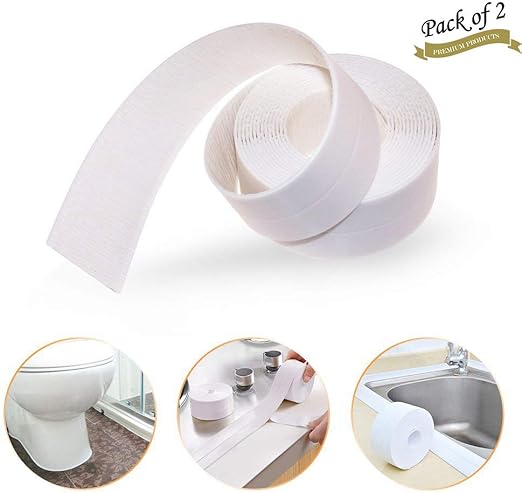 Pack Of 2 Pe Bath Wall Sealing Tape Caulk Strip Waterproof
