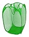 KUU Pop-up Net Laundry Bag Mesh Foldable Wash Clothes Storage Hamper-Green