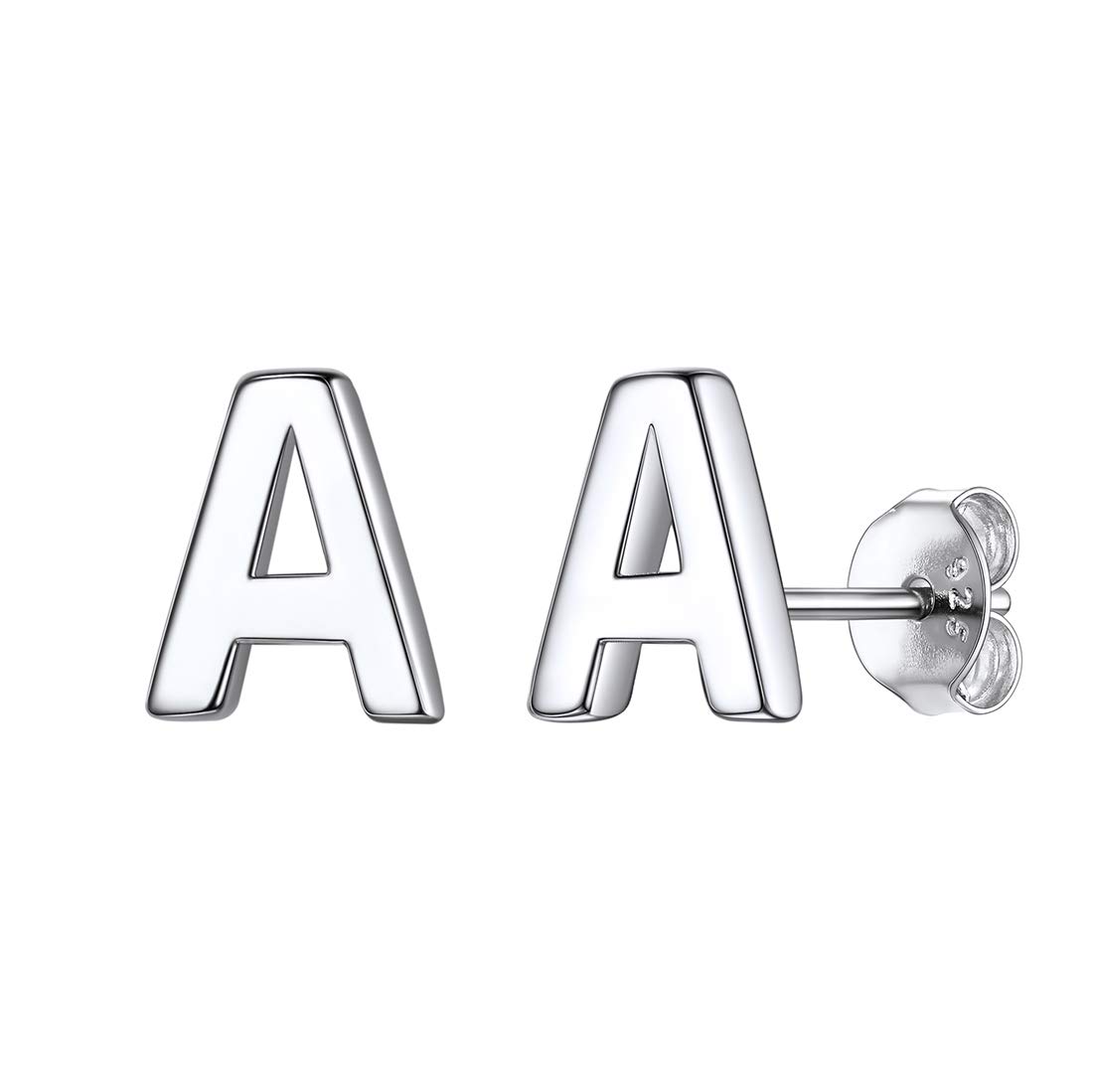 ChicSilver Initial A Stud Earrings for Women Sterling Silver Name Jewelry Alphabet Letter Earring Fits Sensitive Ears — image 1