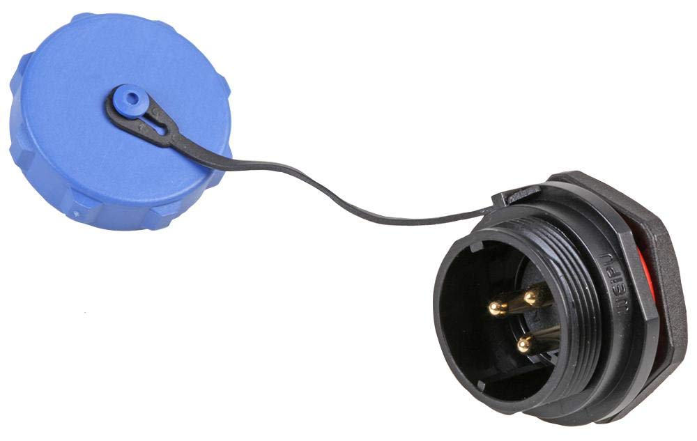 PRO ELEC Circular Threaded Panel Mount Connector Plug, 3-Pole, IP68 Waterproof – PELR0185