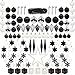 ITART 127ct Christmas Tree Ornaments Decorations Assortment Including Tree Topper Balls Snowflakes Stars Pine Cones Miniature Gift Boxes and Beads Garlands Finial (White and Black)