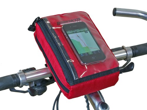 Bushwhacker Reno Red – Bicycle Smart Phone Holder – Universal Fits Most Smart Phone Models – Cycling Cell Handlebar Bag Bike Phone Mount Front Rear Accessories Frame