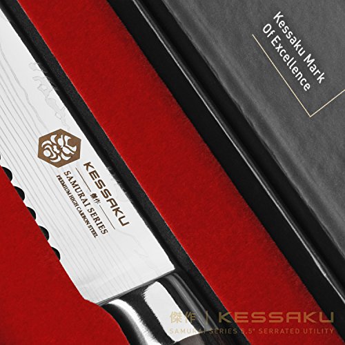 Kessaku 5.5Inch Serrated Utility Knife Samurai Series High