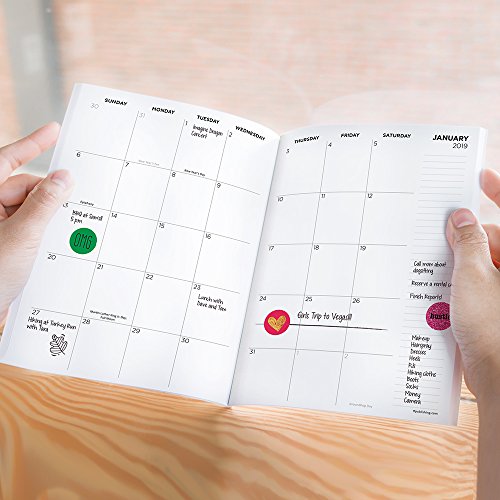Time Factory Black and Floral Blooming 7.5" x 10.25" January -December 2019 Monthly Planner (19-4205) - Thumbnail 6
