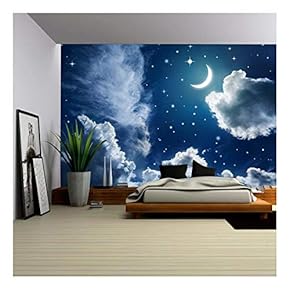 Night Sky with Stars and Moon