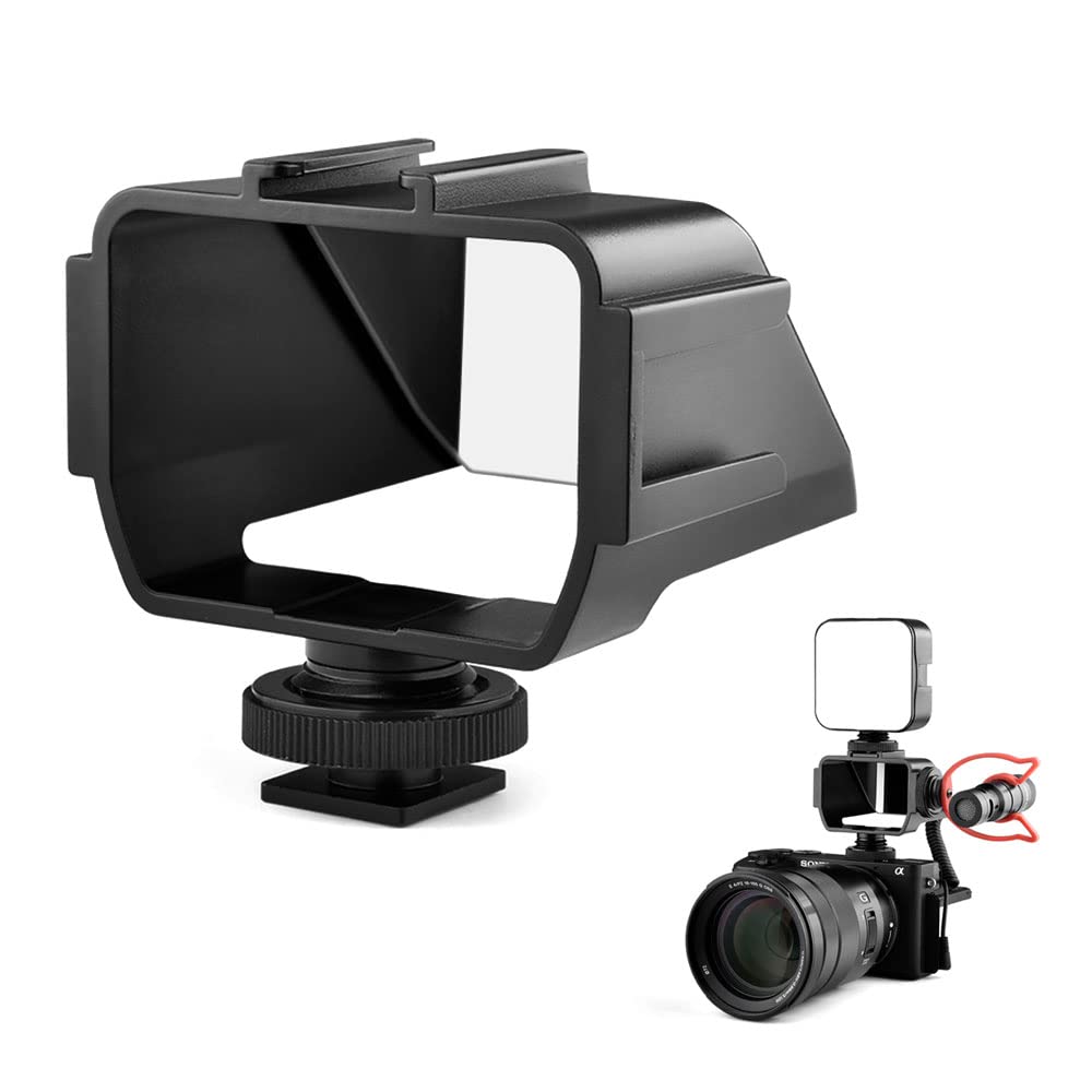 Camera Vlog Selfie Flip Screen,Camera Screen Mirror With Cold Shoe Mount Adapter for Sony A7RIV A7RIII A7RII A7III A7II A6000 A6300 A6500 Fuji XT2 XT3 XT20 XT30 Nikon Z6 Z7 Canon EOS M5 Panasonic GX85